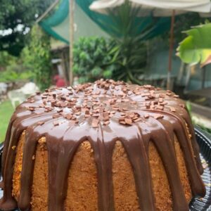 Bolo Vulcão de Cenoura com chocolate