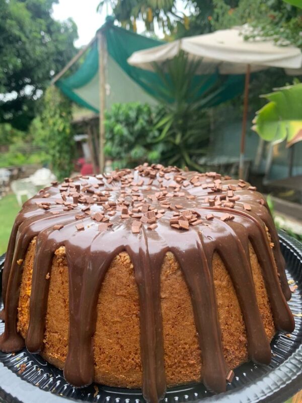 Bolo Vulcão de Cenoura com chocolate